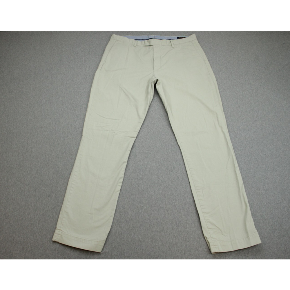 Polo‎ Ralph Lauren Pants Mens 36 x 34 Beige Chino Cotton Blend Stretch Straight